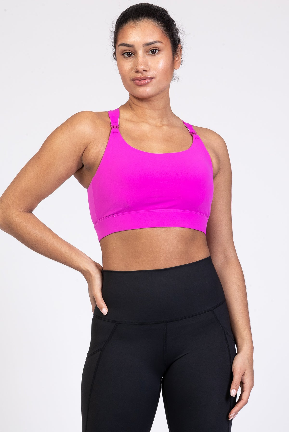 Venice 3 High Impact nursing sports bra for DDD cup, big chested, dragon fruit, Sweat and Milk