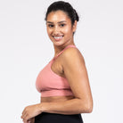 Venice High Impact Nursing Sports Bra, clip down nursing bra, large cups, adjustable, peach, Sweat and Milk