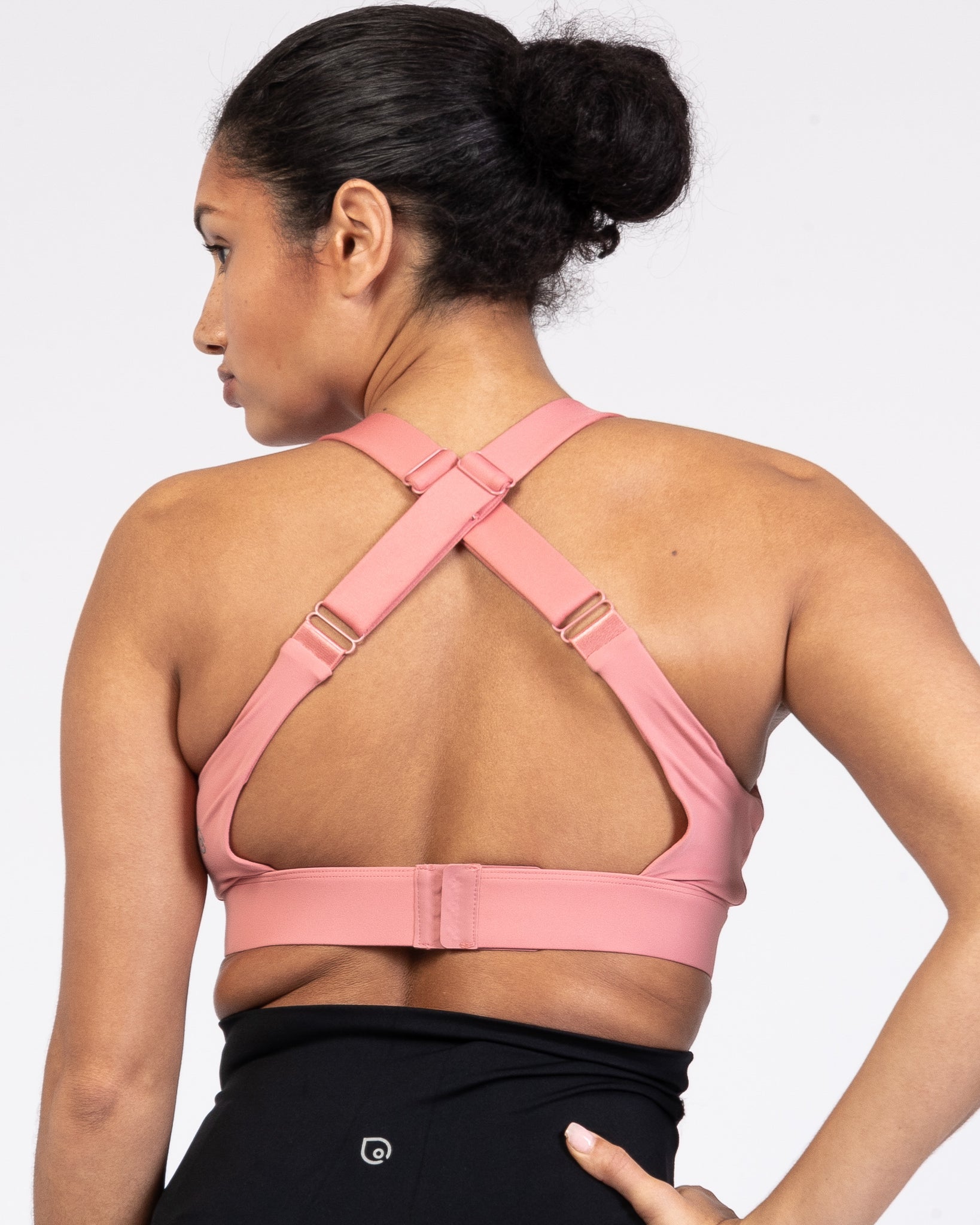 Venice High Impact Nursing Sports Bra, clip down nursing bra, large cups, adjustable, peach, Sweat and Milk