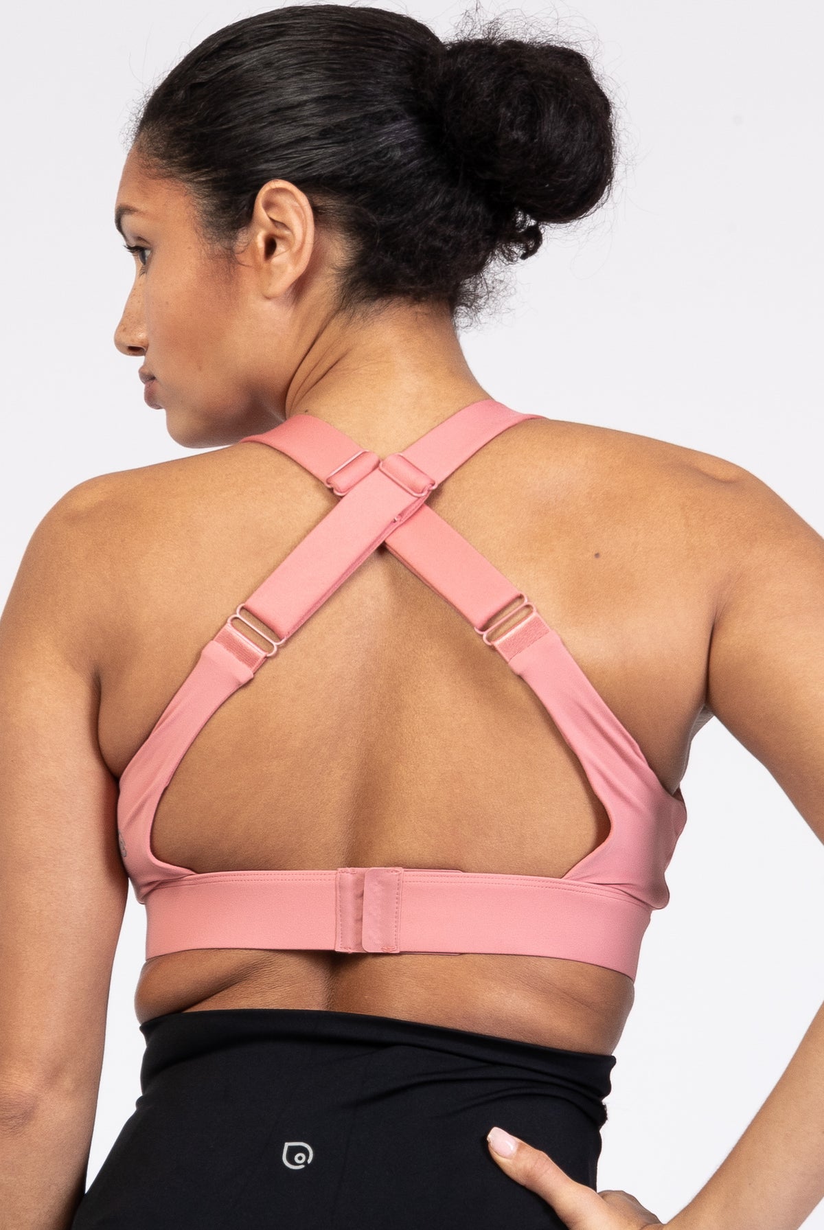 Venice High Impact Nursing Sports Bra, clip down nursing bra, large cups, adjustable, peach, Sweat and Milk