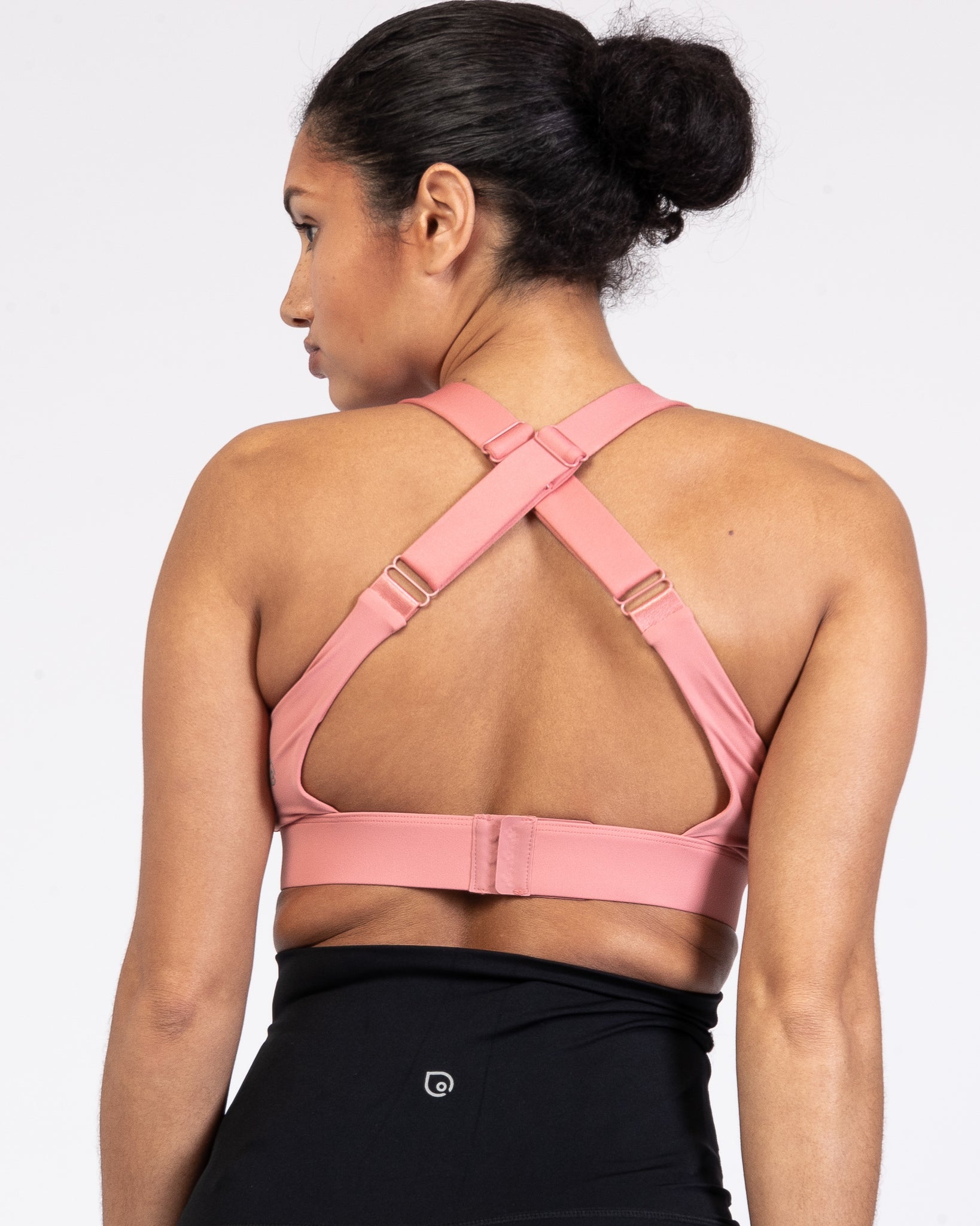 Venice High Impact Nursing Sports Bra, clip down nursing bra, large cups, adjustable, peach, Sweat and Milk