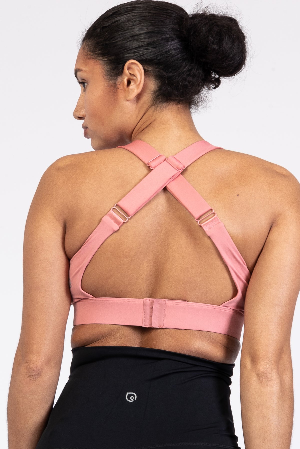 Venice High Impact Nursing Sports Bra, clip down nursing bra, large cups, adjustable, peach, Sweat and Milk