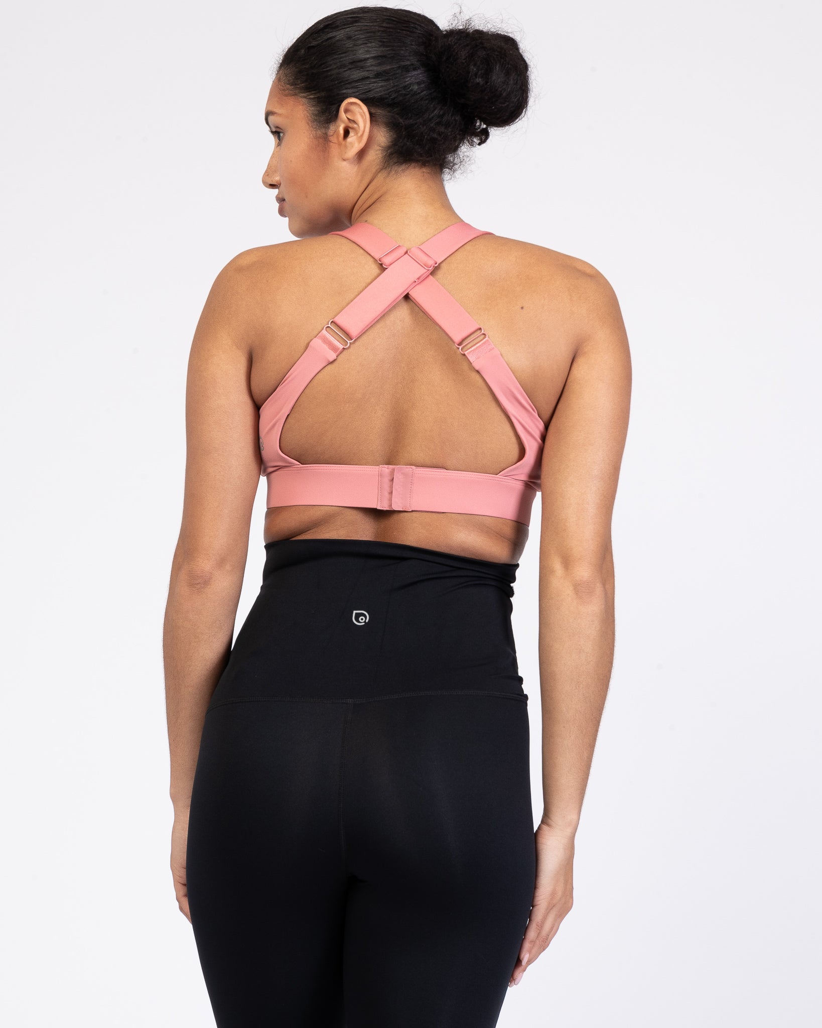 Venice High Impact Nursing Sports Bra, clip down nursing bra, large cups, adjustable, peach, Sweat and Milk