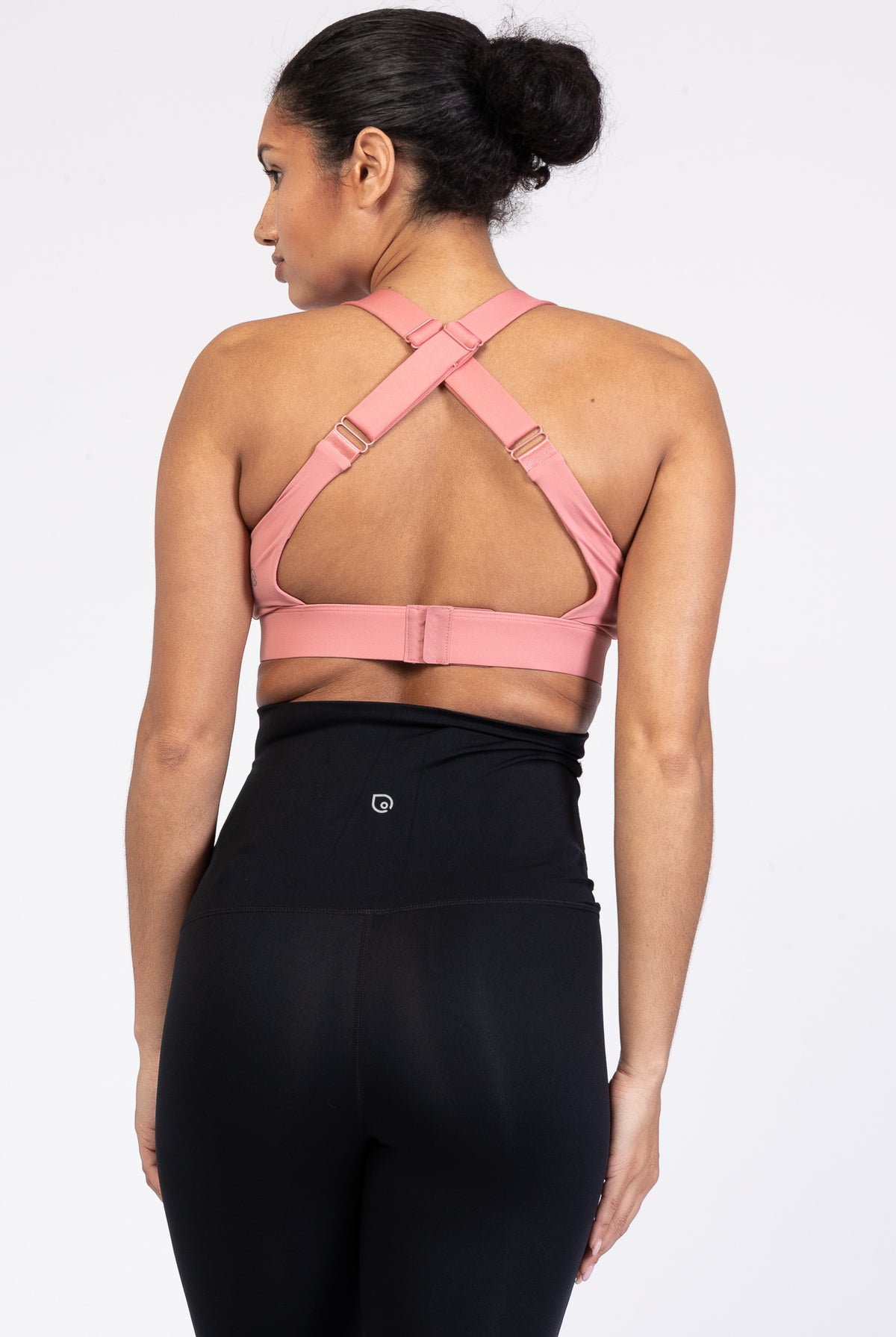 Venice High Impact Nursing Sports Bra, clip down nursing bra, large cups, adjustable, peach, Sweat and Milk