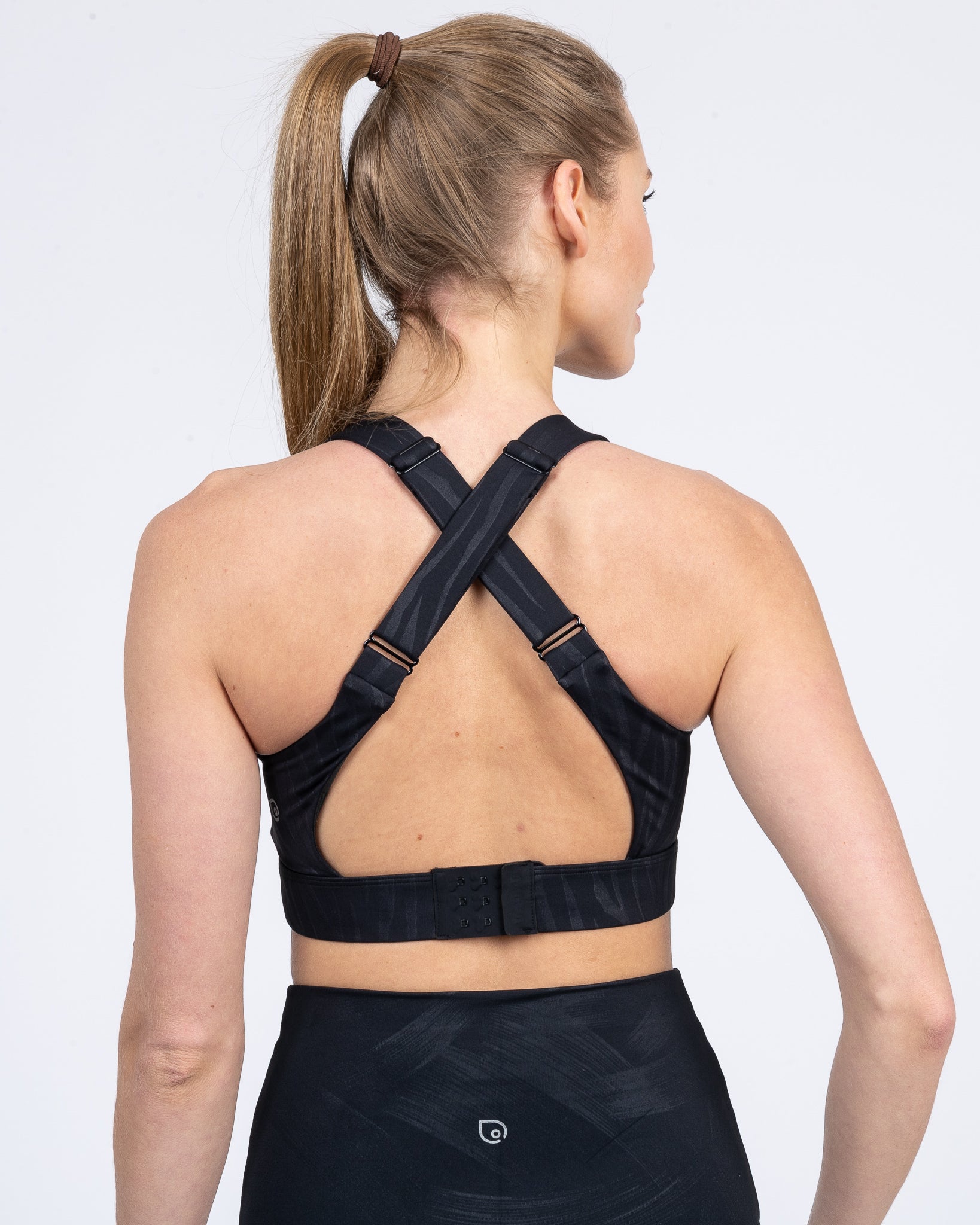 Venice 3 High Impact Nursing sports bra for big chest, DDD cup, Black Tiger, Sweat and Milk