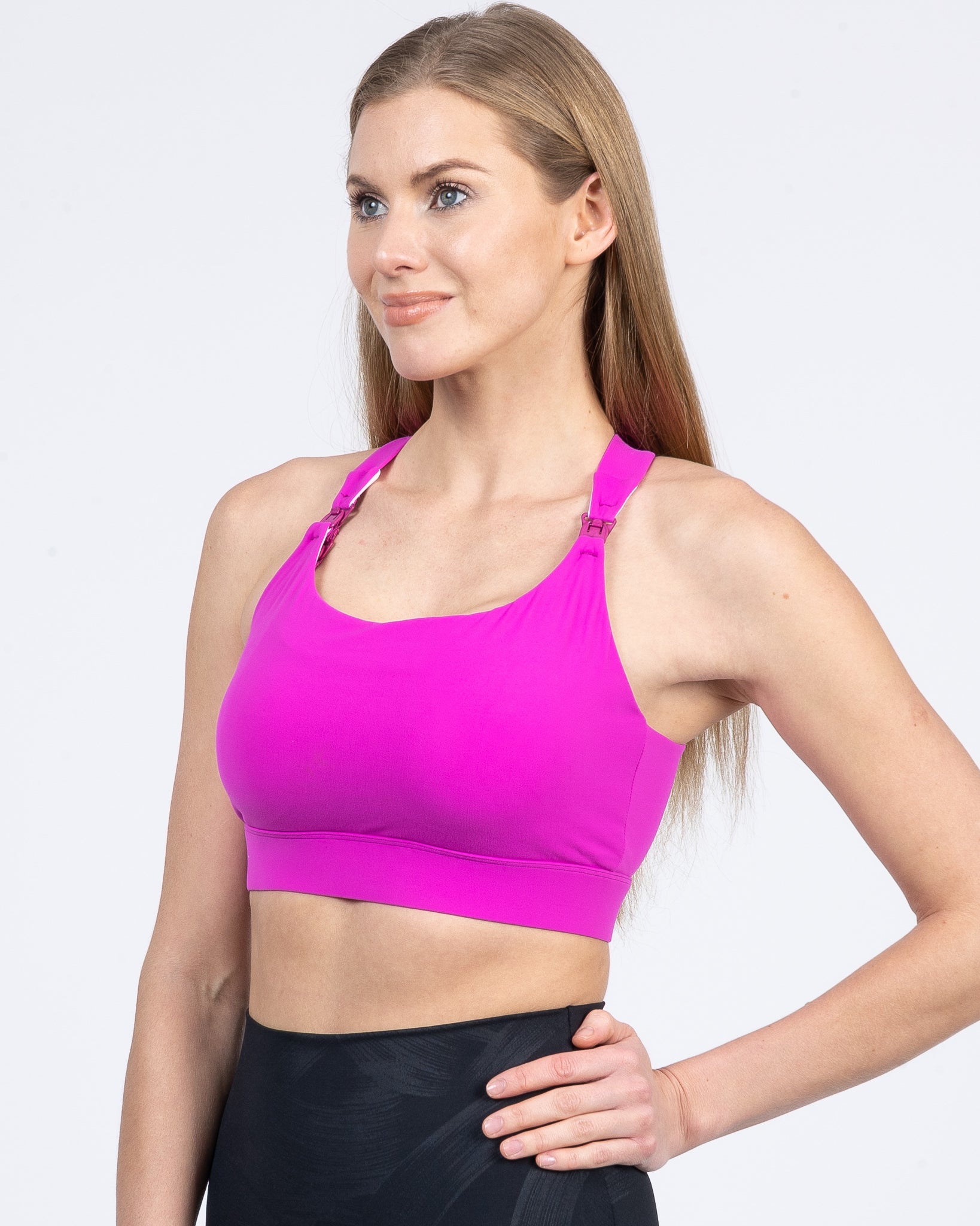 Venice 3 High Impact nursing sports bra for DDD cup, big chested, dragon fruit, Sweat and Milk