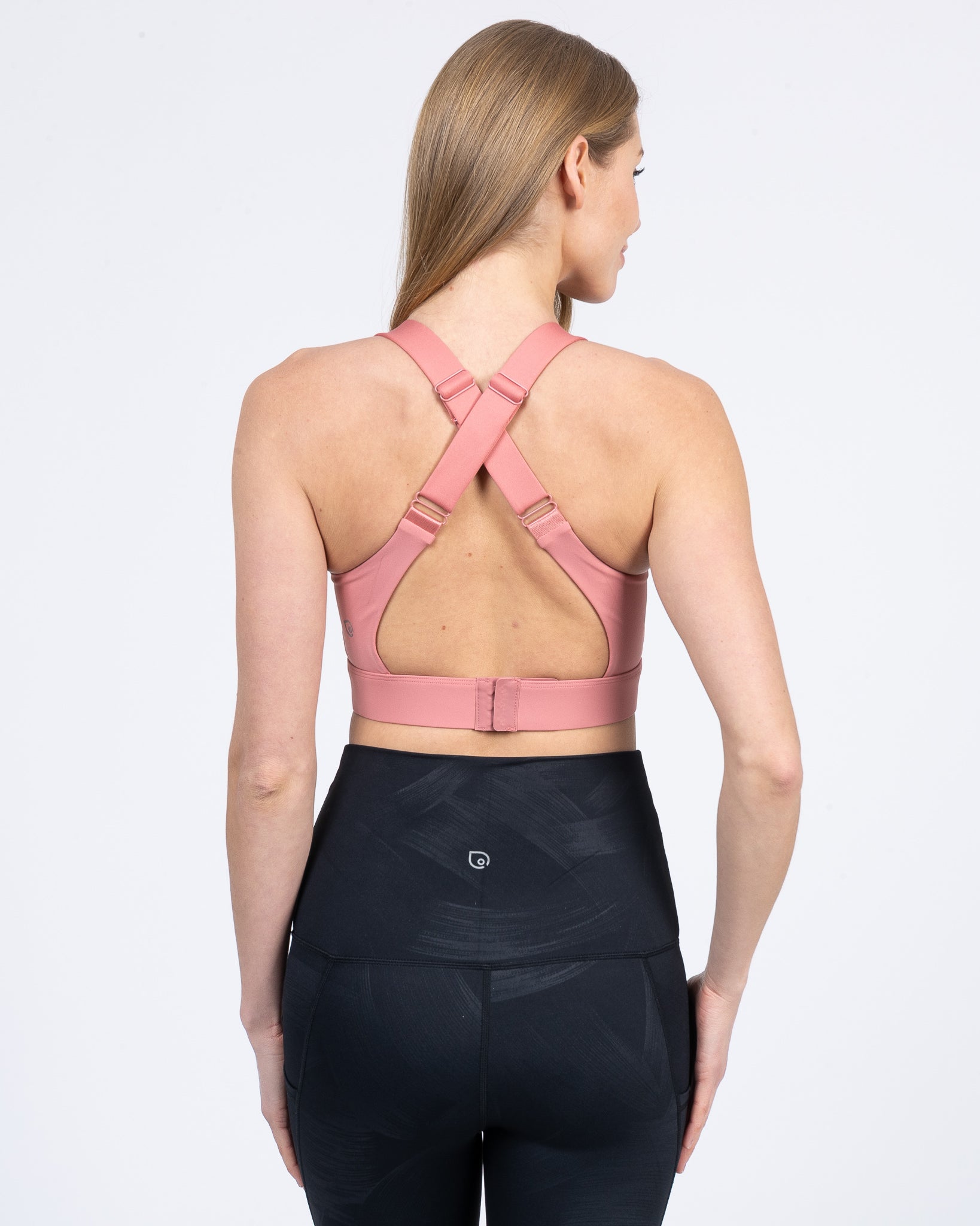 Venice High Impact Nursing Sports Bra, clip down nursing bra, large cups, adjustable, peach, Sweat and Milk