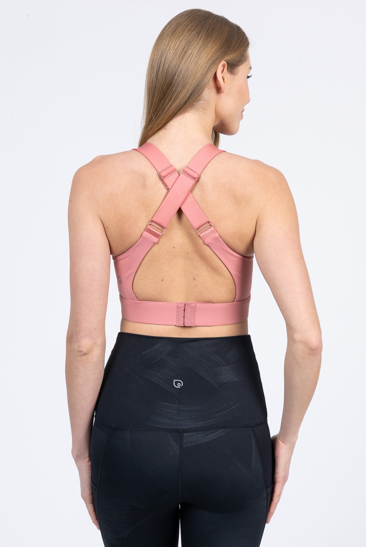 Venice High Impact Nursing Sports Bra, clip down nursing bra, large cups, adjustable, peach, Sweat and Milk