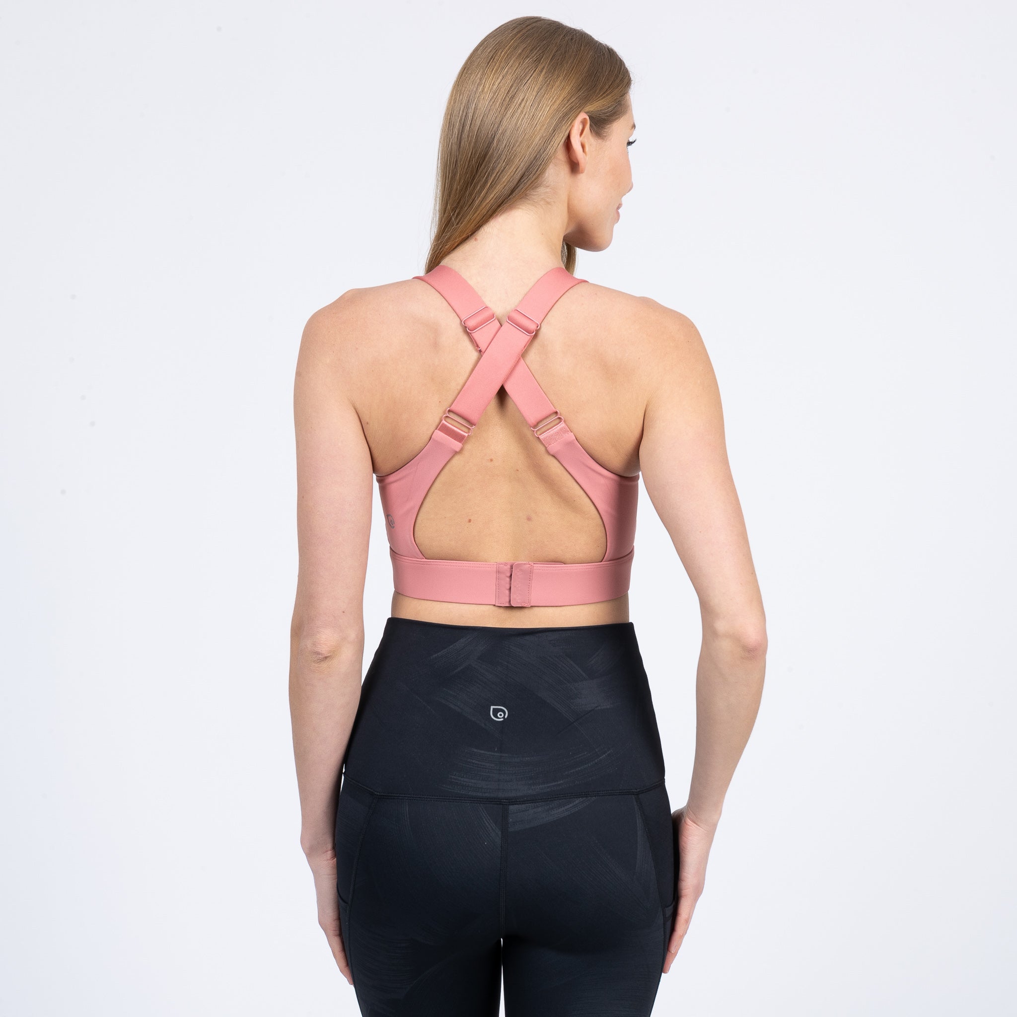 Venice High Impact Nursing Sports Bra, clip down nursing bra, large cups, adjustable, peach, Sweat and Milk