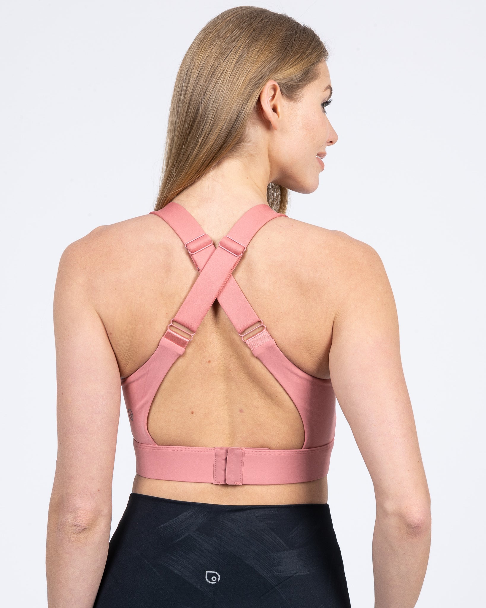 Venice High Impact Nursing Sports Bra, clip down nursing bra, large cups, adjustable, peach, Sweat and Milk