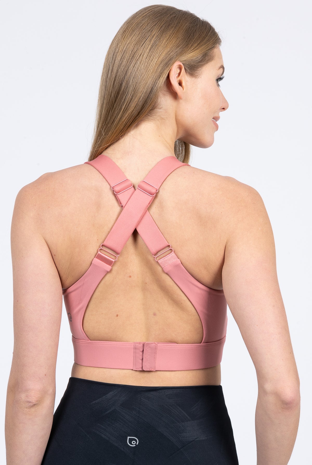 Venice High Impact Nursing Sports Bra, clip down nursing bra, large cups, adjustable, peach, Sweat and Milk
