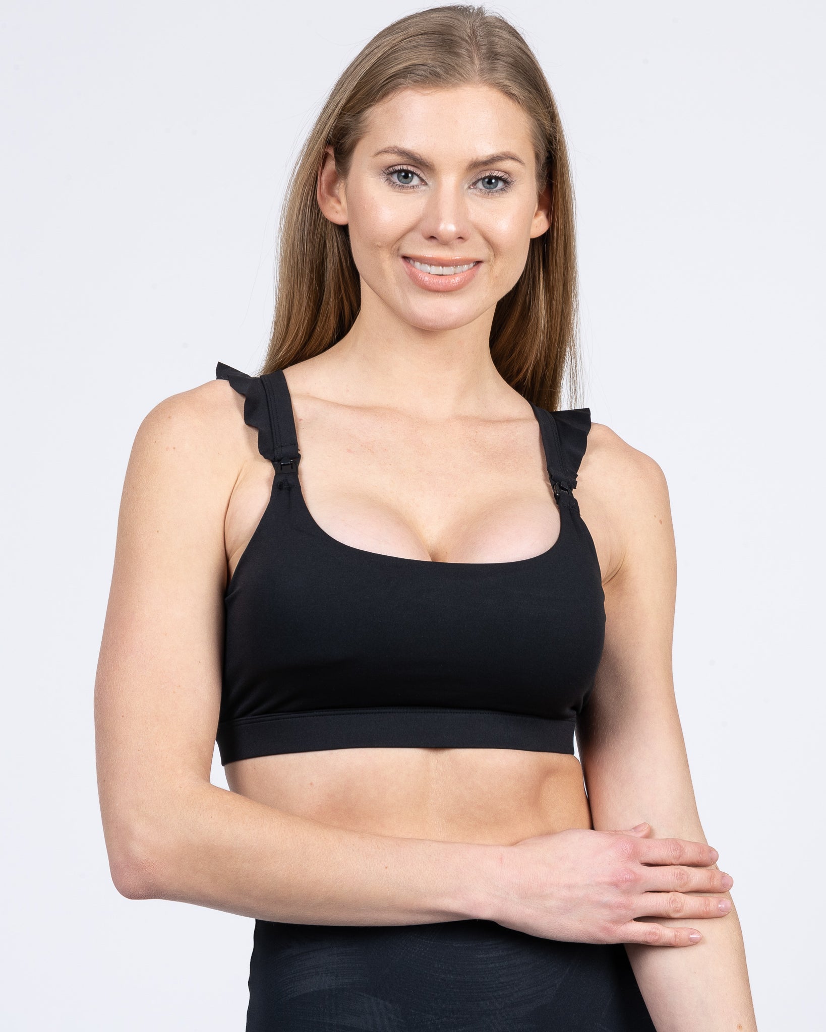 Madison Nursing Sports Bra, Medium Impact, Supportive, largest chest, running, Black
