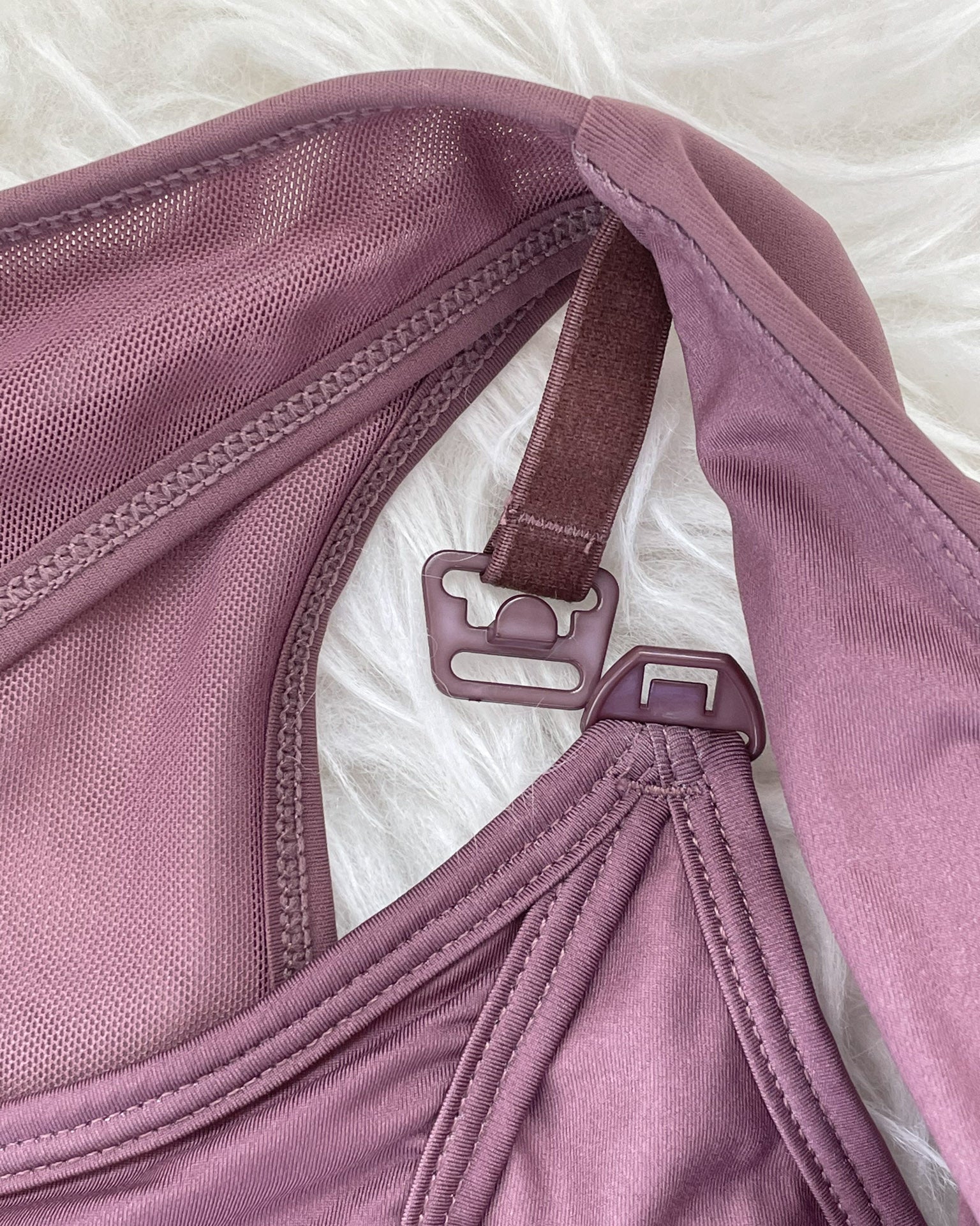 Capucine 2 nursing and hands free pumping nursing sports bra, high impact, high coverage, Smoky Plum - Sweat and Milk