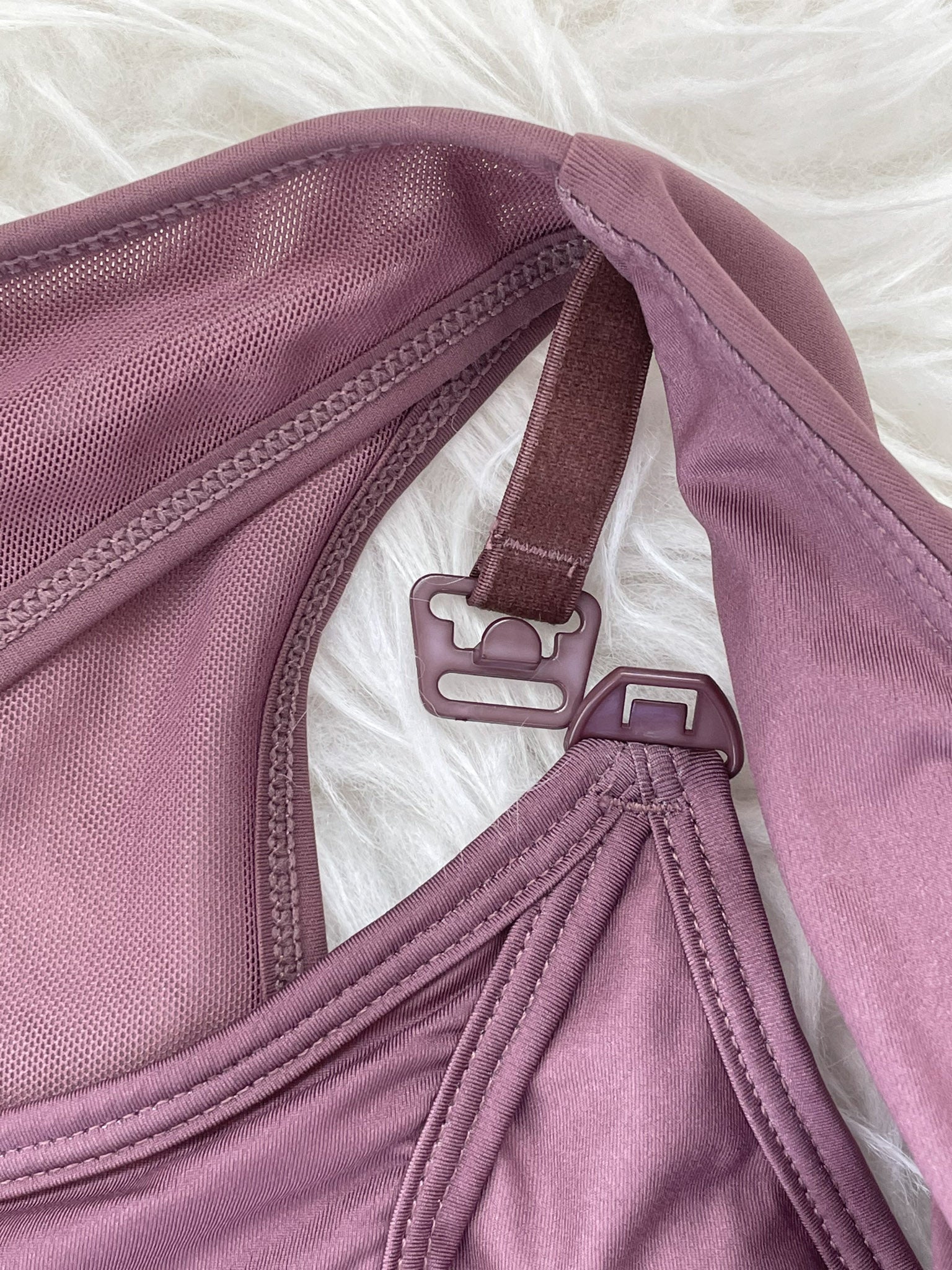 Capucine 2 nursing and hands free pumping nursing sports bra, high impact, high coverage, Smoky Plum - Sweat and Milk