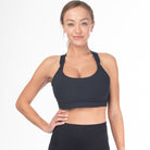 Chloe 3 Running Nursing Sports Bra, black, strappy back, supportive, stylish, mid high impact, mid high coverage
