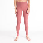 Postpartum Legging, mauve, pink, high waisted, tummy control, laser cut details on the front leg, pocket, full length, soft and stretchy
