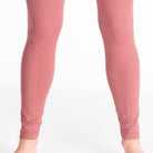Postpartum Legging, mauve, pink, high waisted, tummy control, laser cut details on the front leg, pocket, full length, soft and stretchy