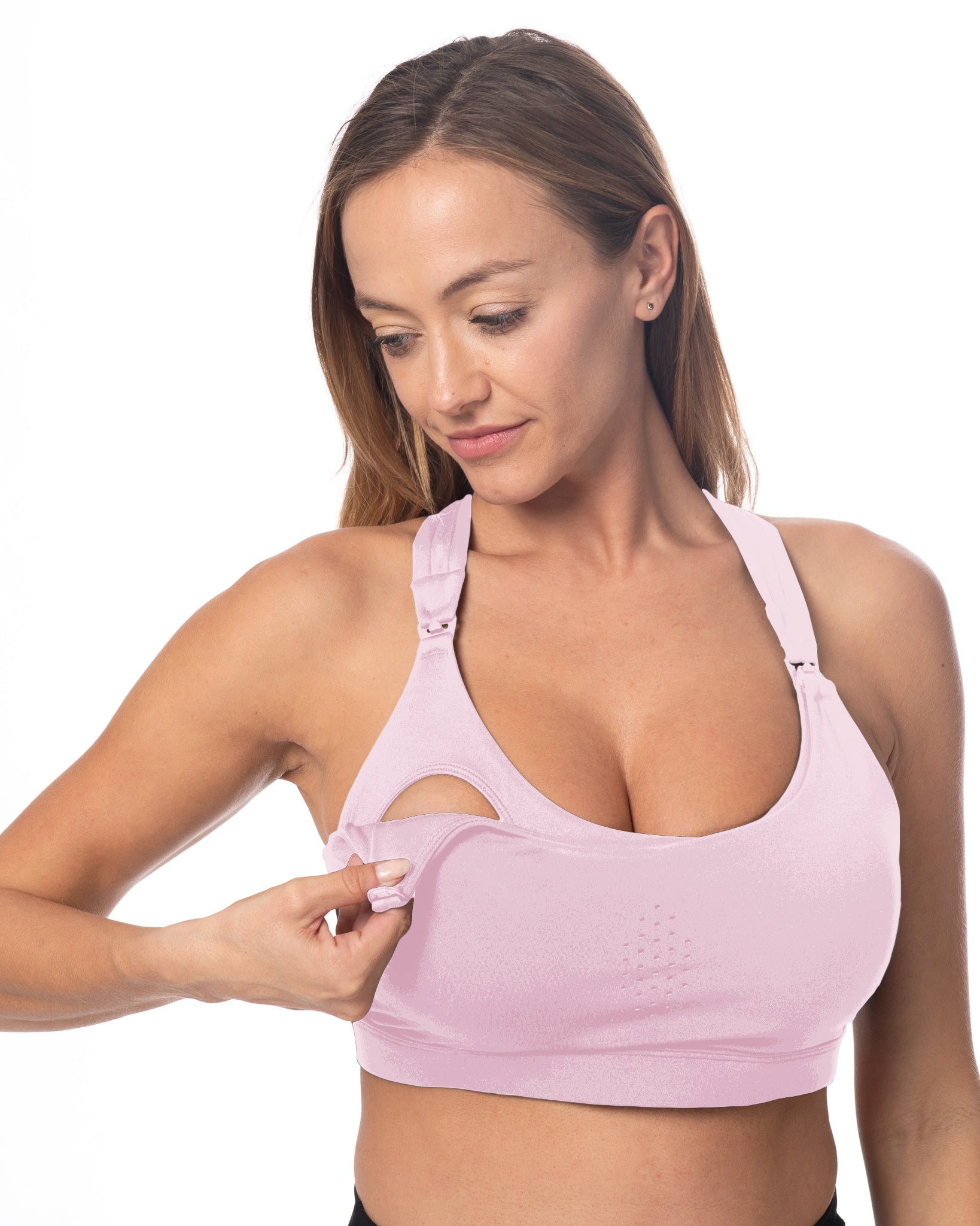 Chloe 3 Running Nursing Sports Bra, black, strappy back, supportive, stylish, mid high impact, mid high coverage