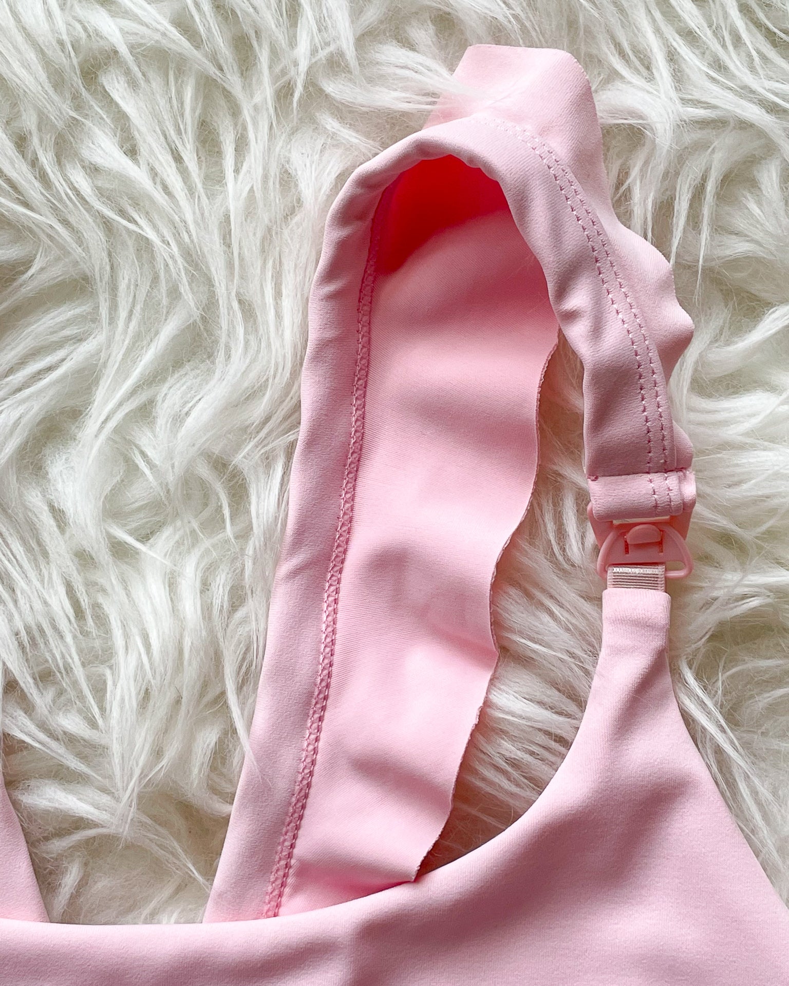 Madison Ruffle Nursing Sports Bra, Medium support, running, largest breast, blush pink
