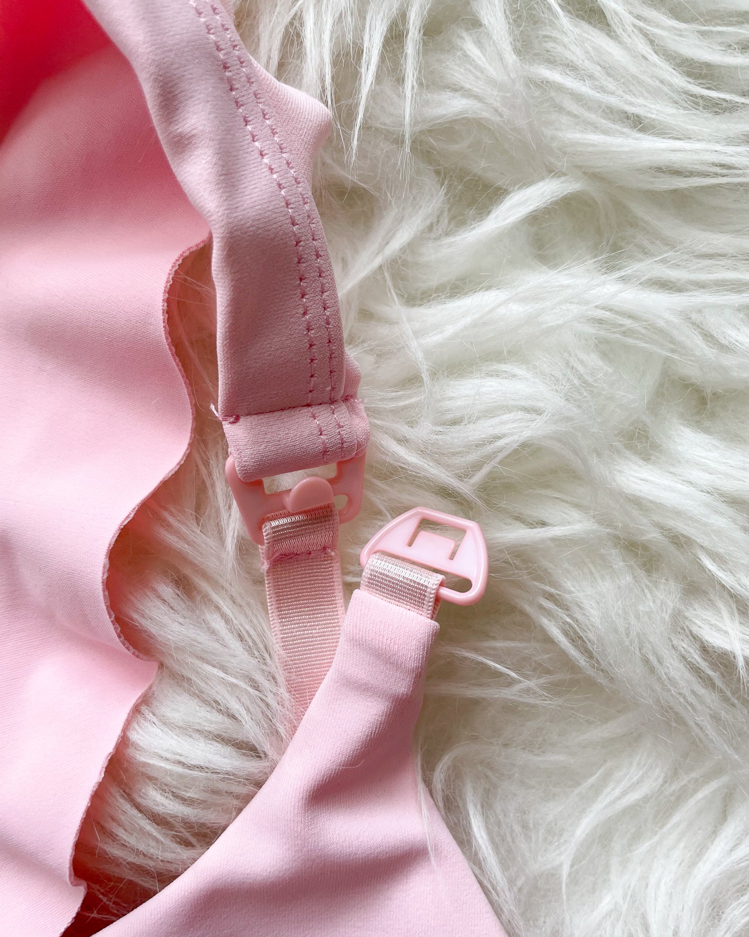 Madison Ruffle Nursing Sports Bra, Medium support, running, largest breast, blush pink