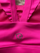 Madison Ruffle Nursing Sports Bra, Medium support, running, largest breast, hot pink