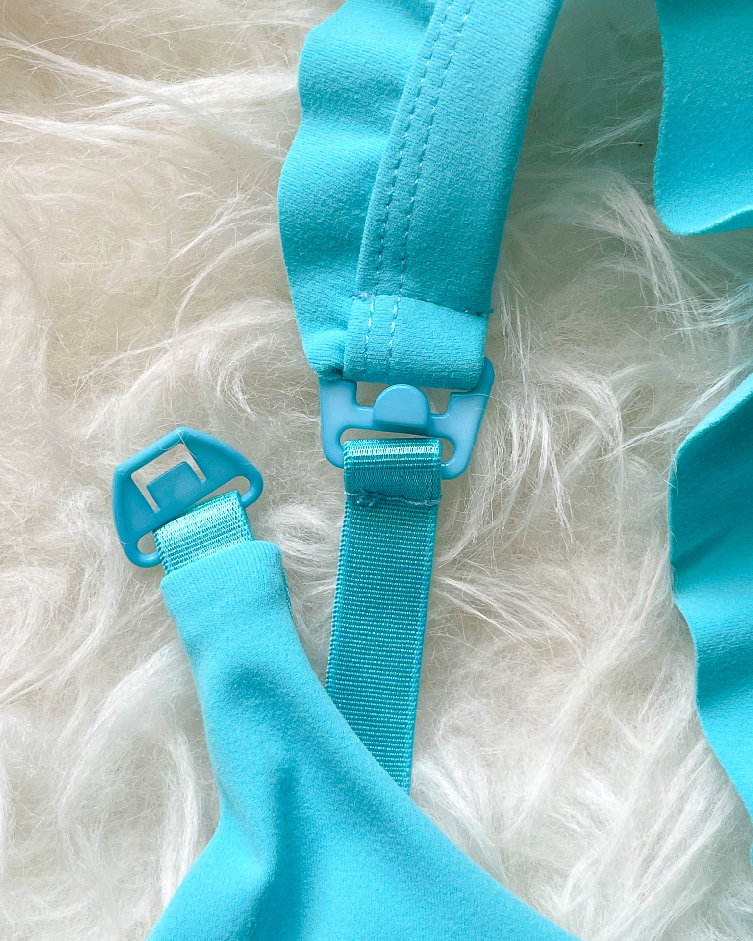 Madison Ruffle Nursing Sports Bra, Medium support, running, largest breast, aqua