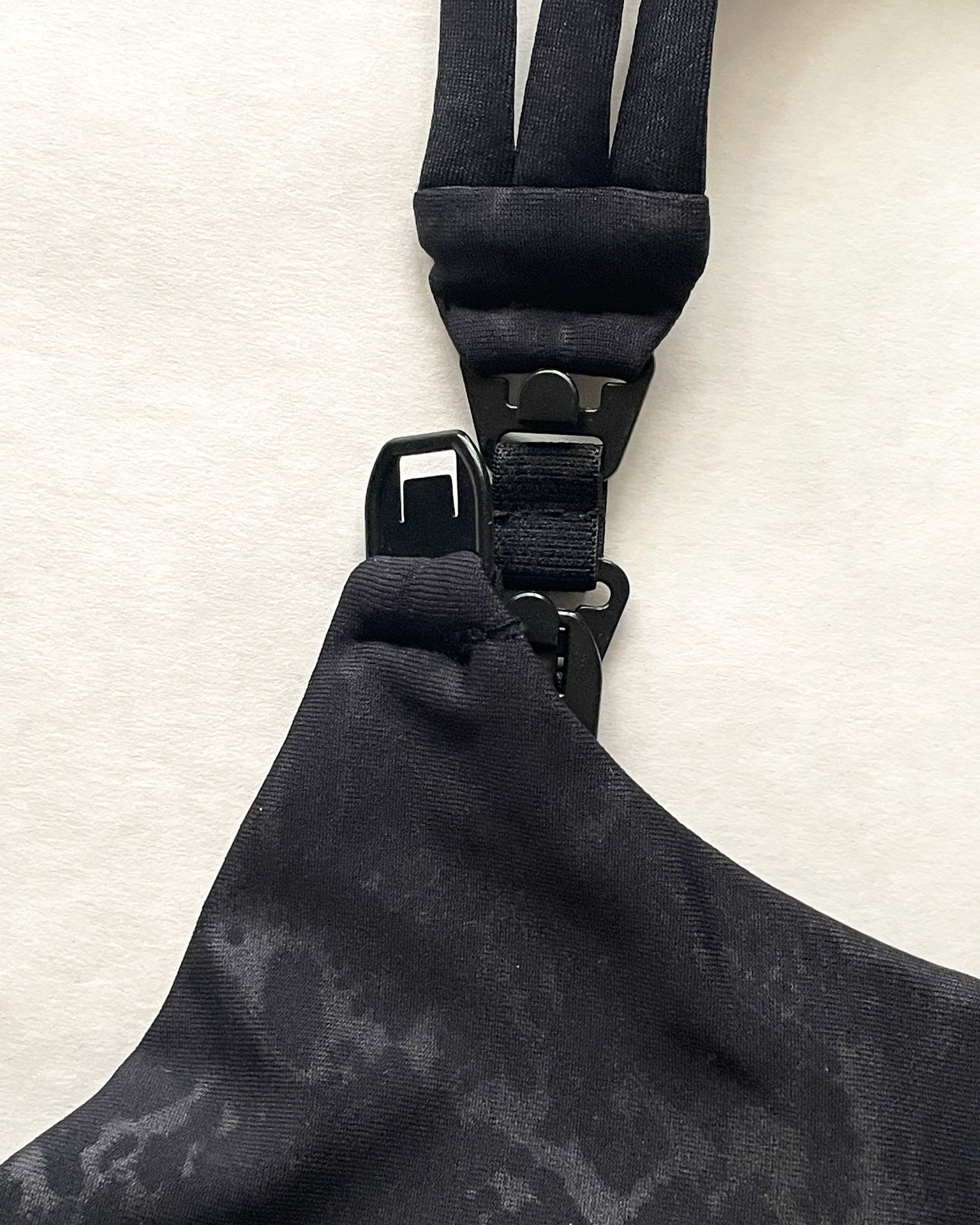 Chloe 4 Running Nursing and Pumping Sports Bra, black, strappy back, supportive, stylish, mid high impact, high coverage, supportive, large chest, black, sweat and milk