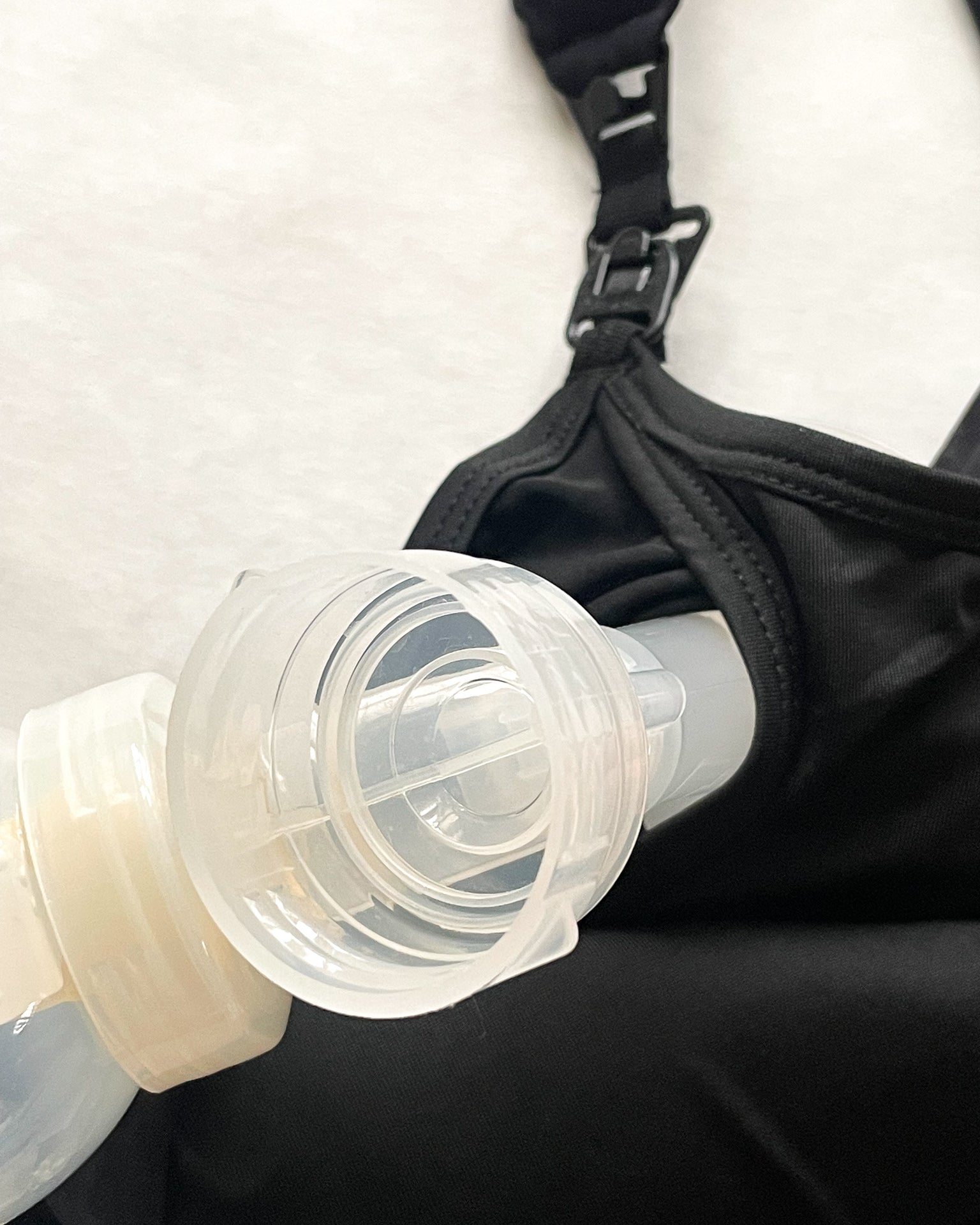 Chloe 4 Running Nursing and Pumping Sports Bra, black, strappy back, supportive, stylish, mid high impact, high coverage, supportive, large chest, black, sweat and milk