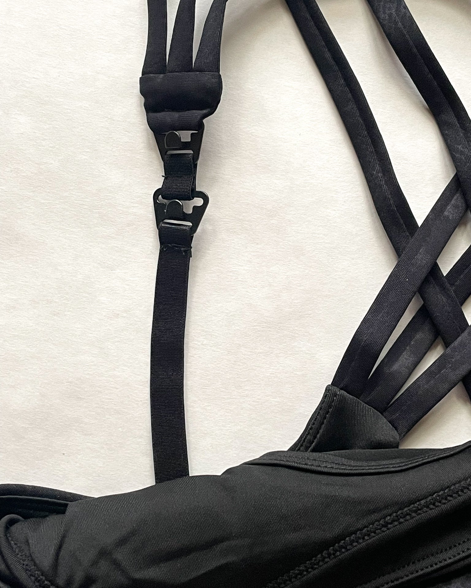 Chloe 4 Running Nursing and Pumping Sports Bra, black, strappy back, supportive, stylish, mid high impact, high coverage, supportive, large chest, black, sweat and milk