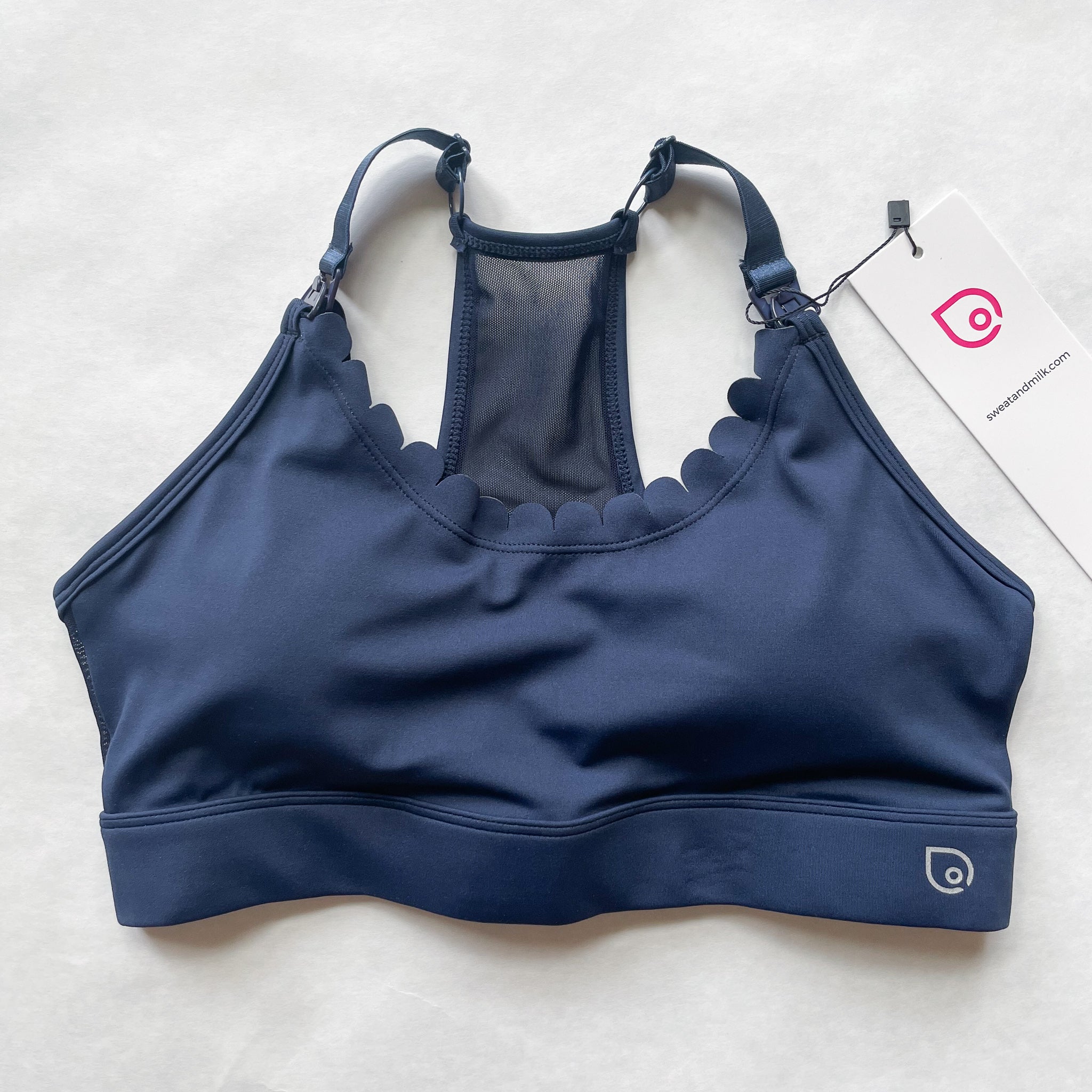 Lucie Nursing Sports Bra, High Impact, Supportive, largest chest, running, navy, Sweat and Milk
