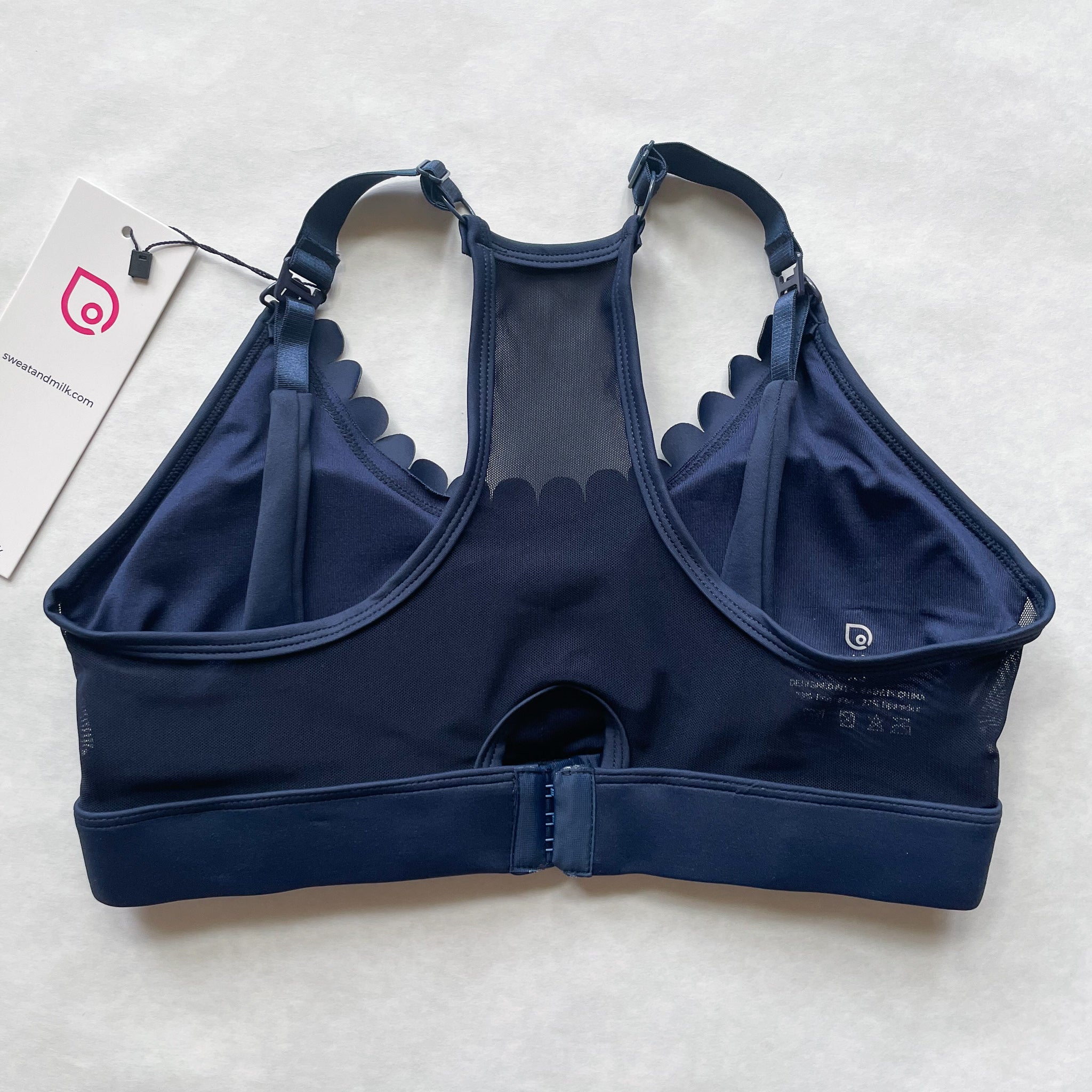 Lucie Nursing Sports Bra, High Impact, Supportive, largest chest, running, navy, Sweat and Milk