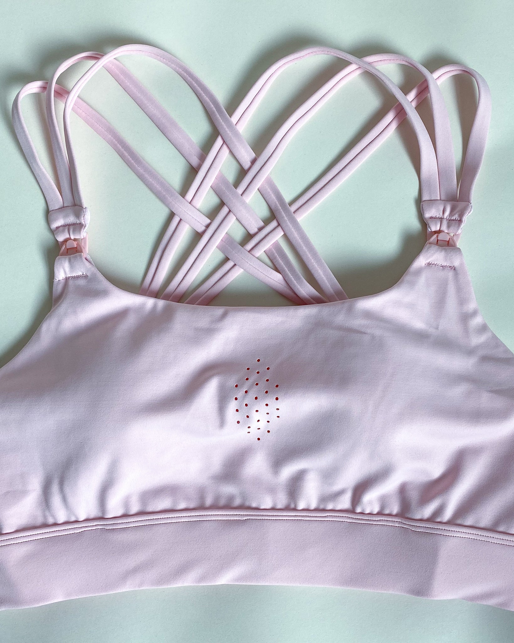 Chloe 3 Running Nursing Sports Bra, strappy back, high impact, stylish, blush