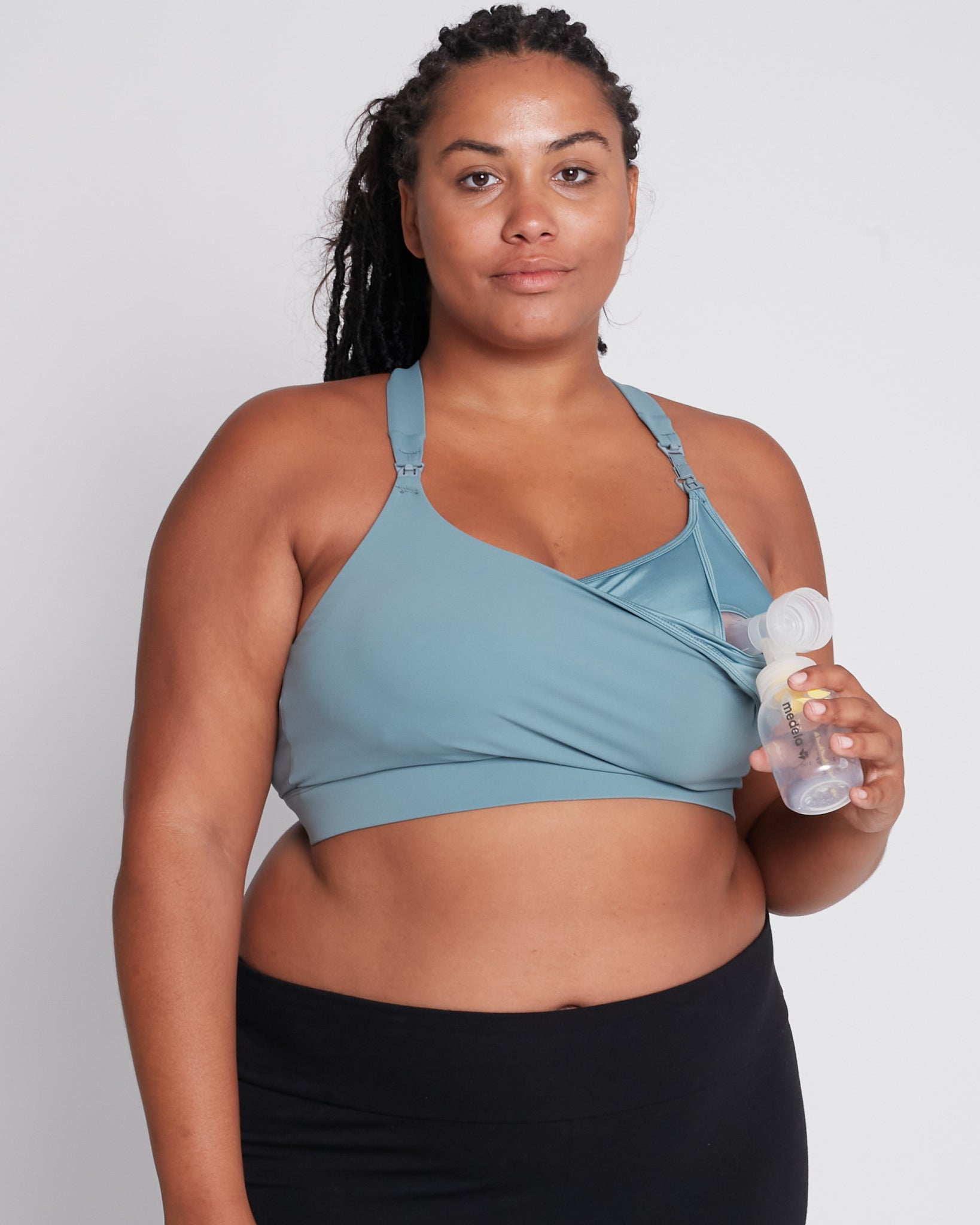 Venice 3 high impact nursing and pumping sports bra, DDD cup, seagrass, Sweat and Milk