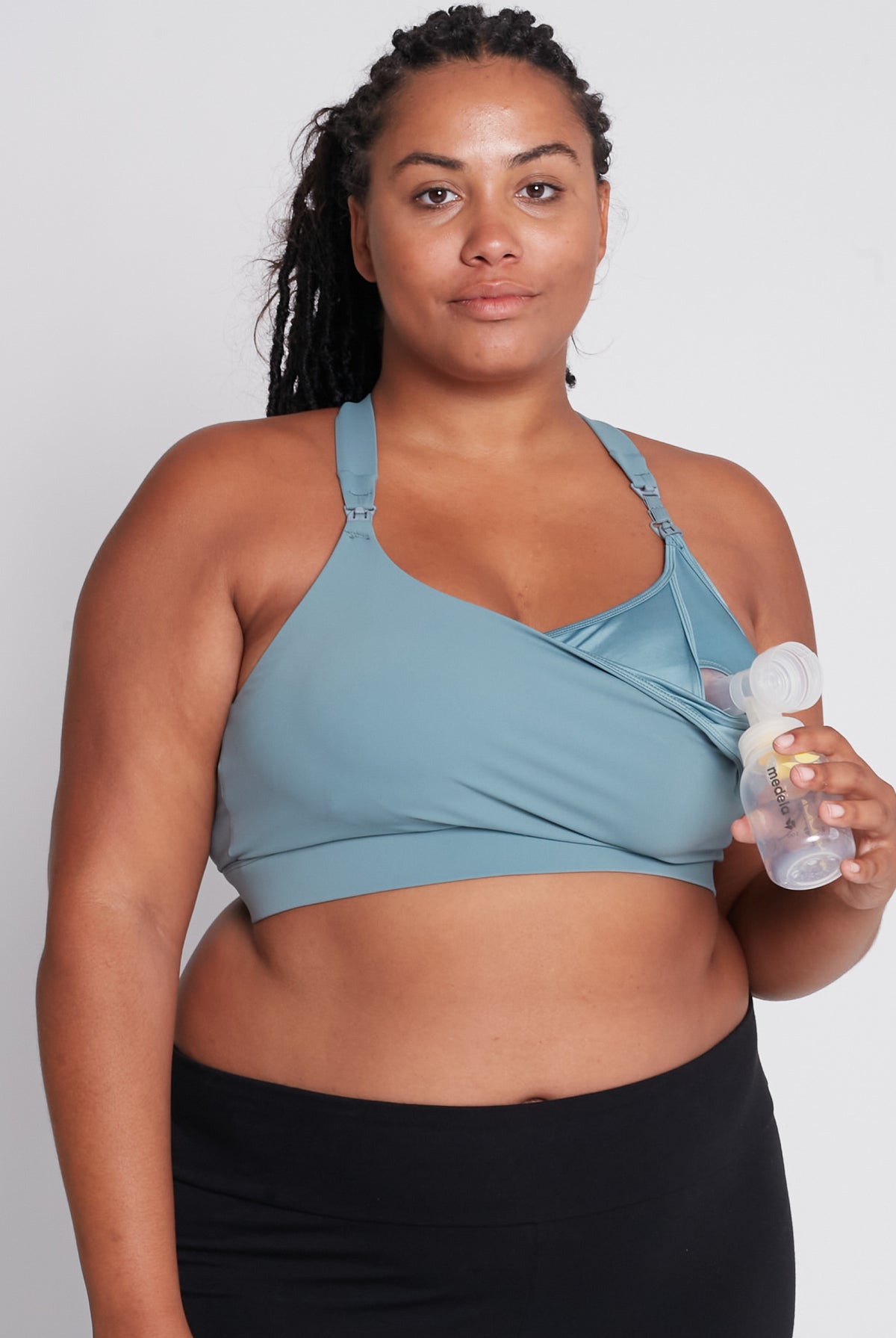 Venice 3 high impact nursing and pumping sports bra, DDD cup, seagrass, Sweat and Milk