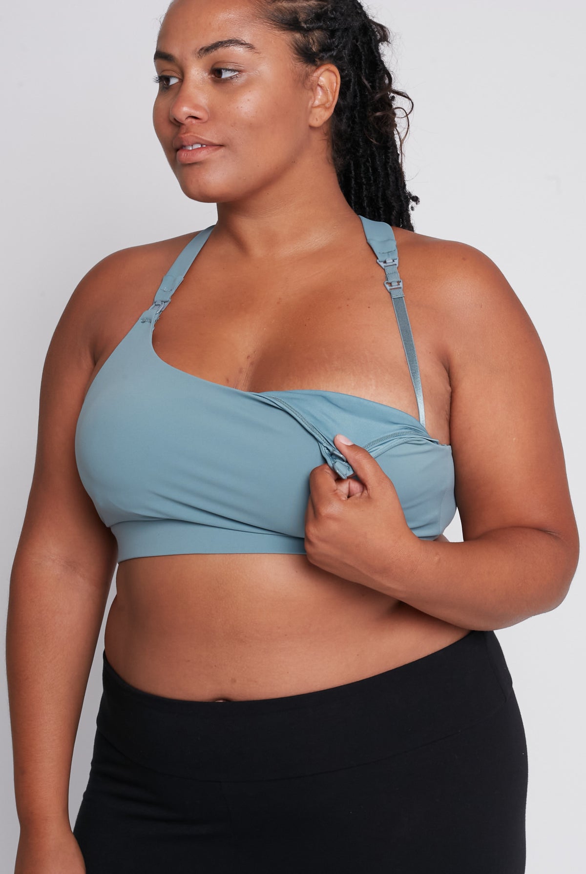 Venice 3 high impact nursing and pumping sports bra, DDD cup, seagrass, Sweat and Milk