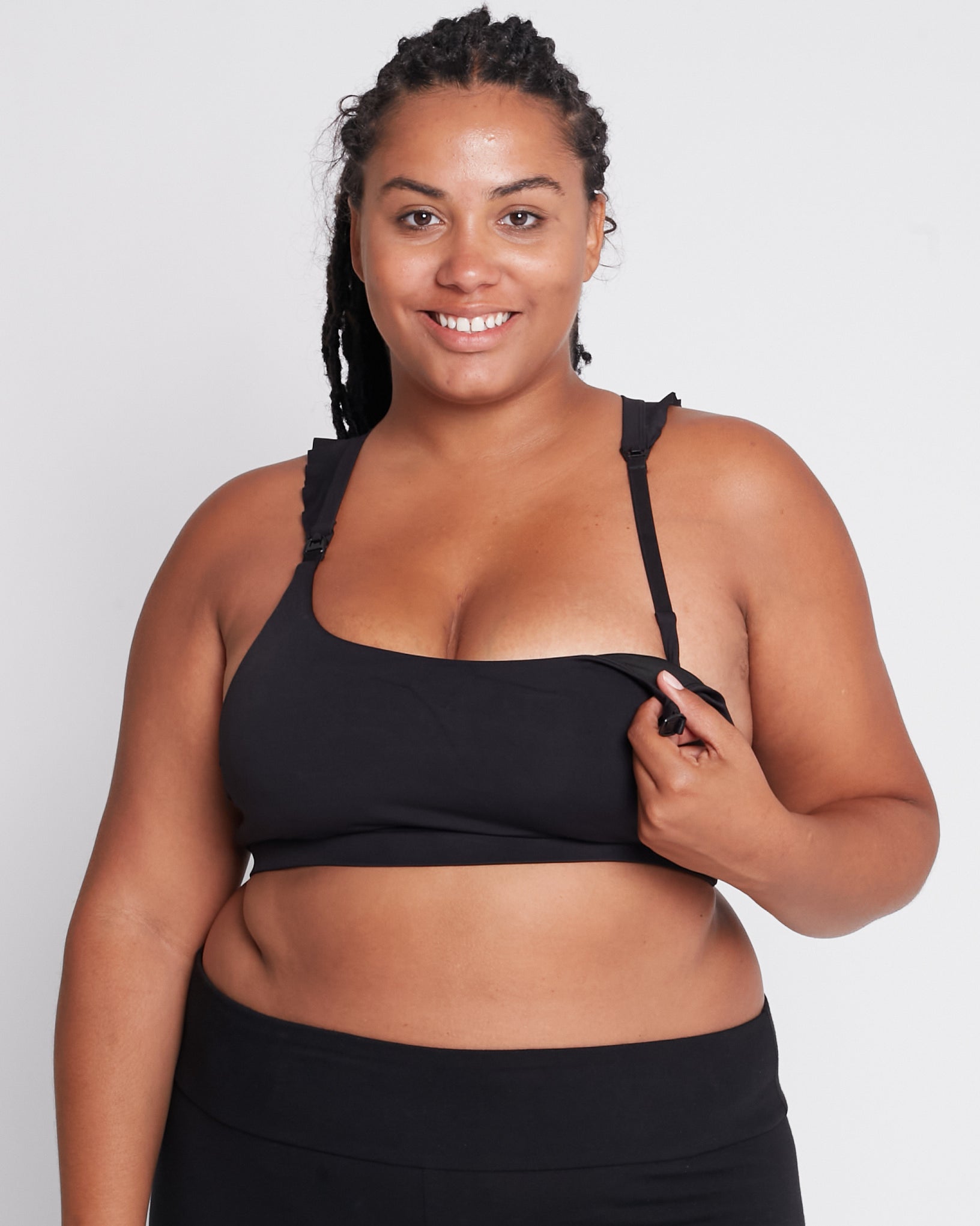 Madison Nursing Sports Bra, Medium Impact, Supportive, largest chest, running, Black