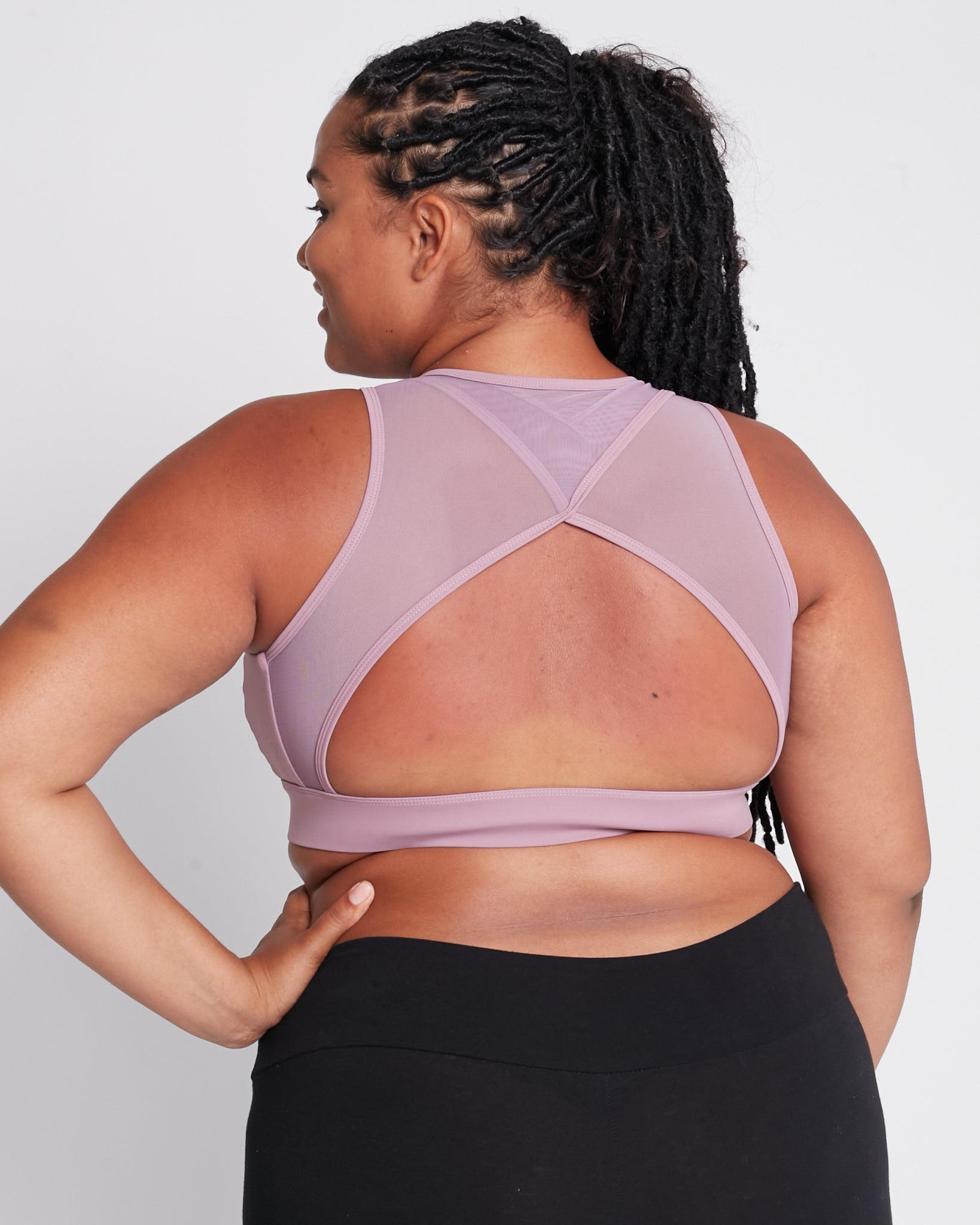 Capucine 2 nursing and hands free pumping nursing sports bra, high impact, high coverage, Smoky Plum - Sweat and Milk