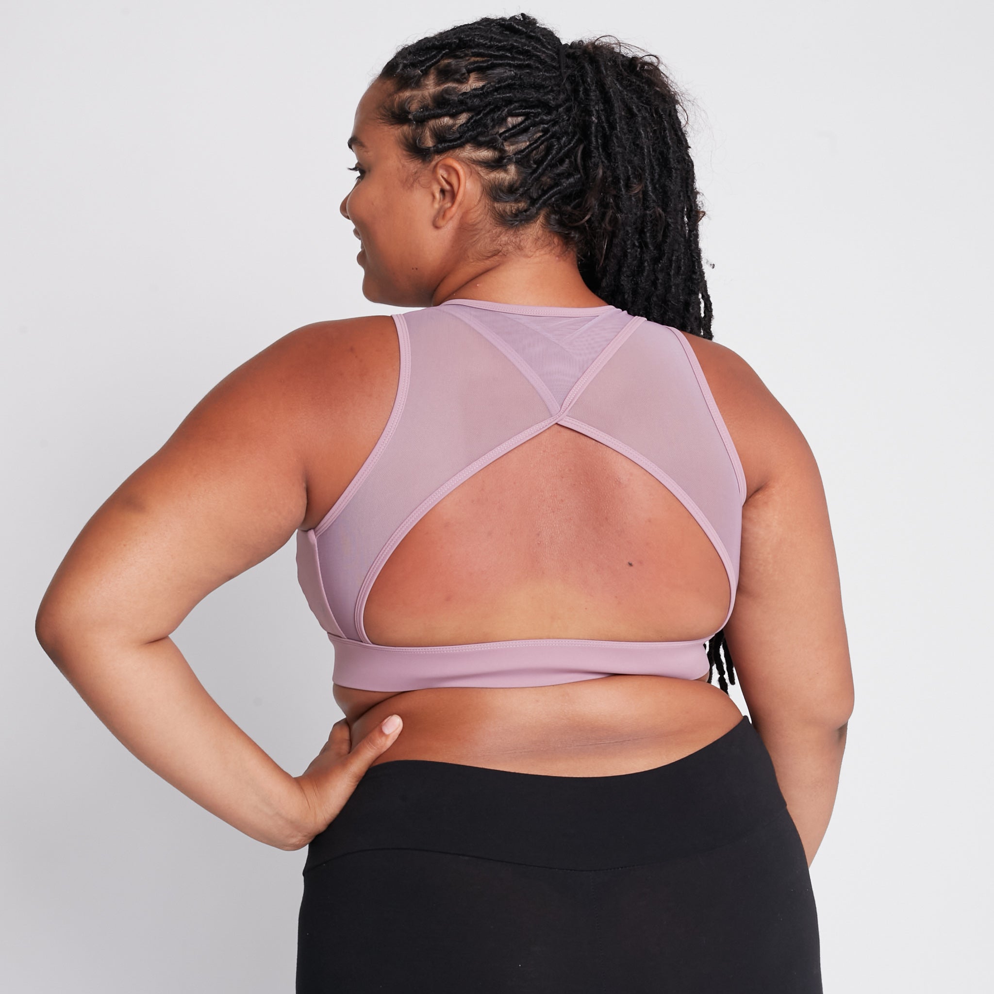 Capucine 2 nursing and hands free pumping nursing sports bra, high impact, high coverage, Smoky Plum - Sweat and Milk