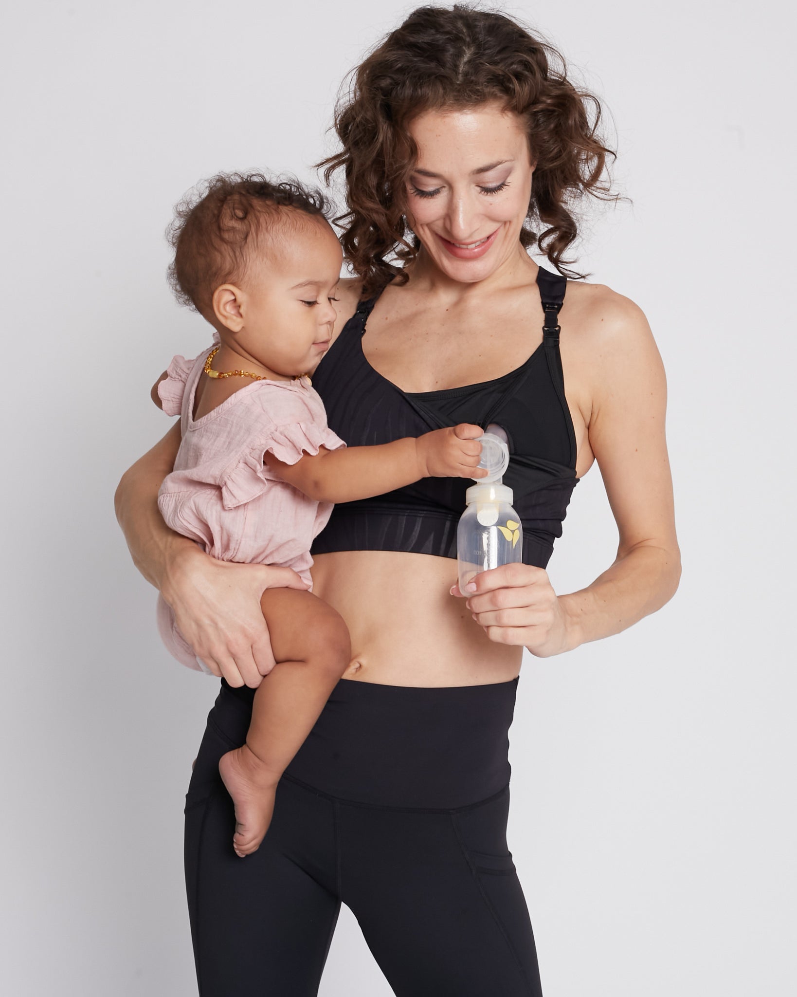 Venice 3 High Impact Nursing sports bra for big chest, DDD cup, Black Tiger, Sweat and Milk