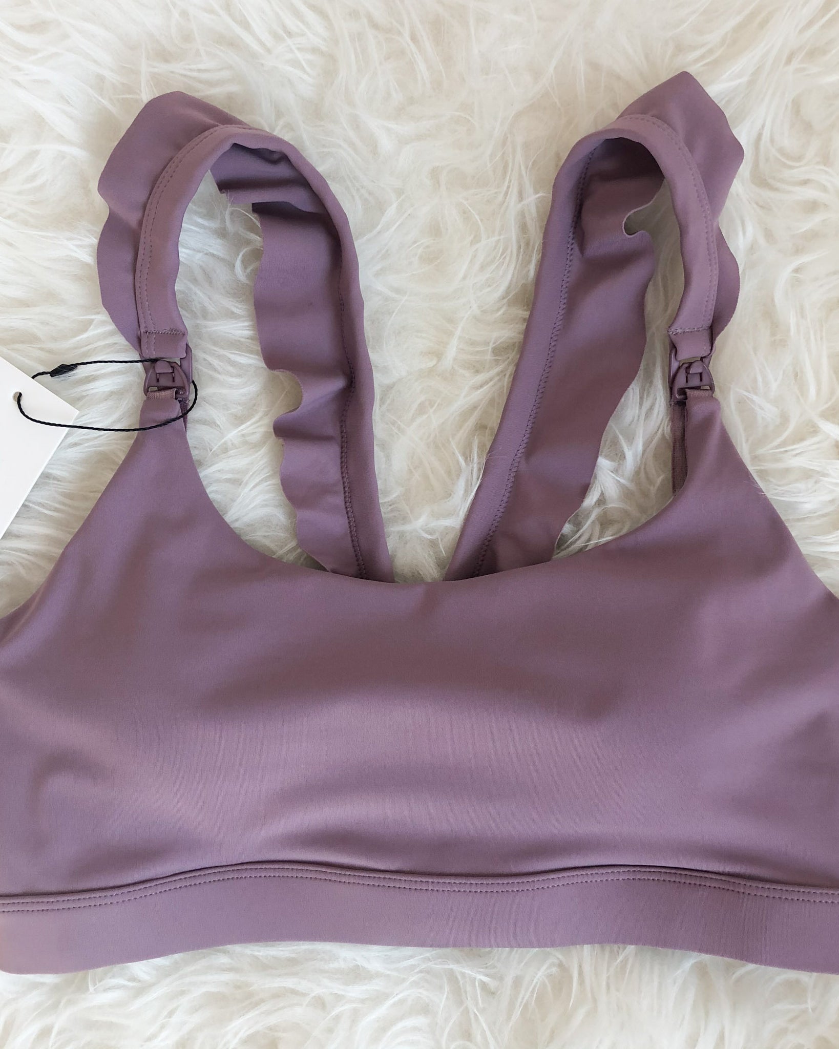 Madison Nursing Sports Bra, Medium Impact, Supportive, largest chest, running, lavender