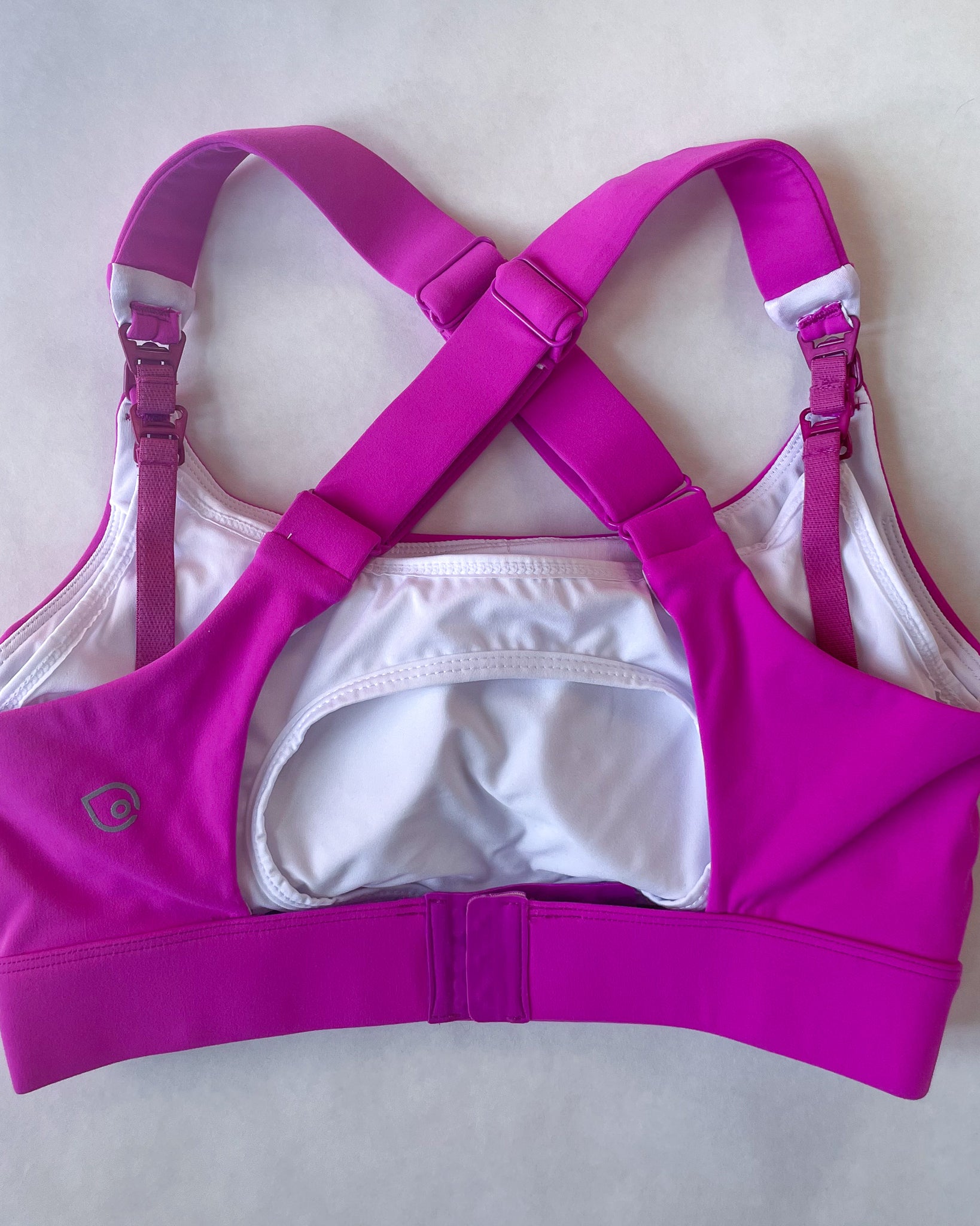 Venice 3 High Impact nursing sports bra for DDD cup, big chested, dragon fruit, Sweat and Milk