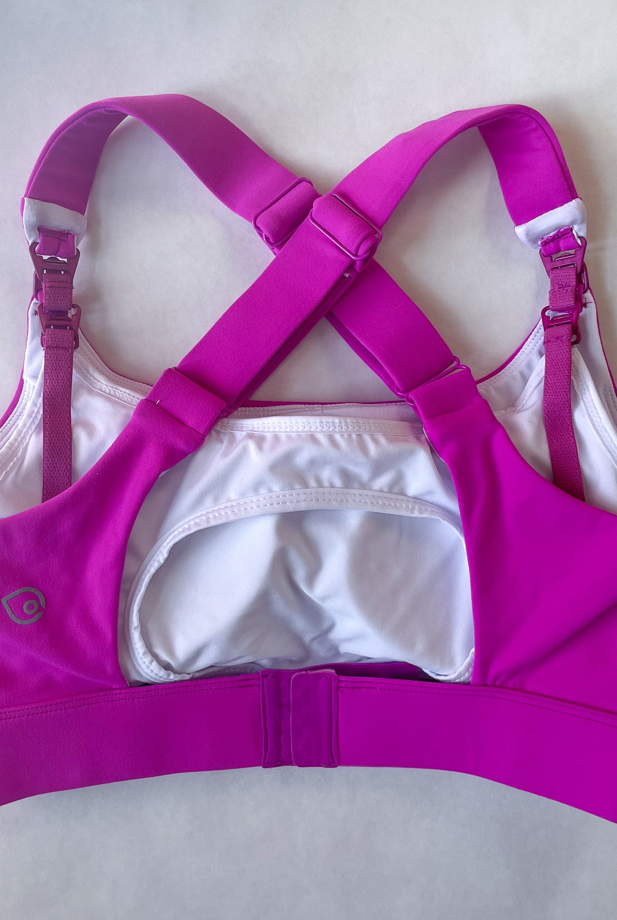 Venice 3 High Impact nursing sports bra for DDD cup, big chested, dragon fruit, Sweat and Milk