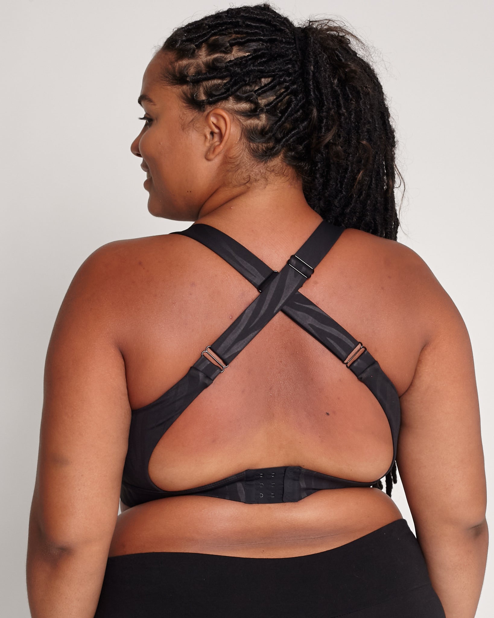 Venice 3 High Impact Nursing sports bra for big chest, DDD cup, Black Tiger, Sweat and Milk