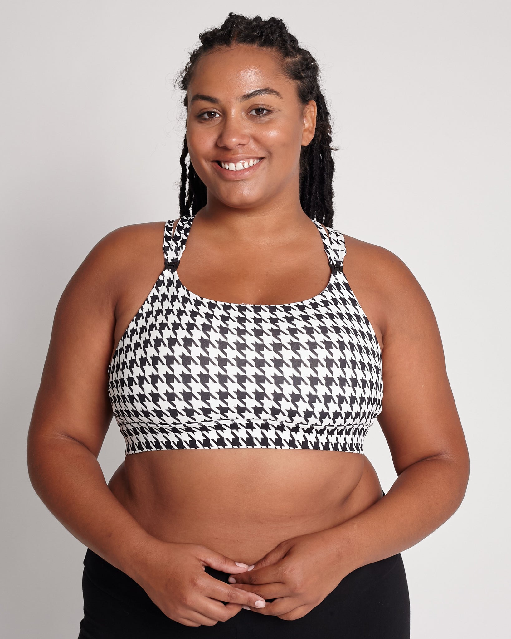 Chloe 4 running high impact nursing & pumping sports bra, large chest, big cups, sweat and milk