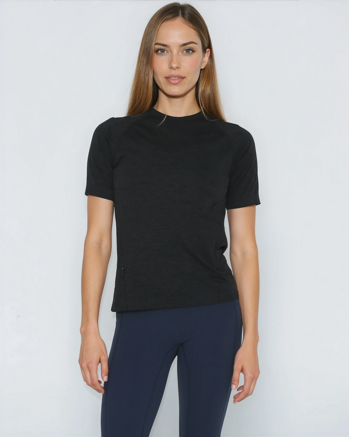 Aria running seamless nursing tee, short sleeve, Noir