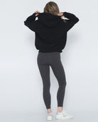 Nursing hoodie, oversized, organic cotton, invisible zipper, sweat and milk, back show with hood on