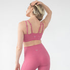 Emily medium impact nursing and pumping sports bra, sweat and milk