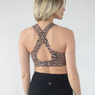 Chloe 4 Running Nursing Sports Bra, Brown leopard, large chested, sweat and milk