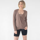 Charlotte two way nursing sweater, reversible, sweat and milk, camel