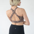 Venice 5 high impact nursing & pumping sports bra, large chested, brown leopard, sweat and milk
